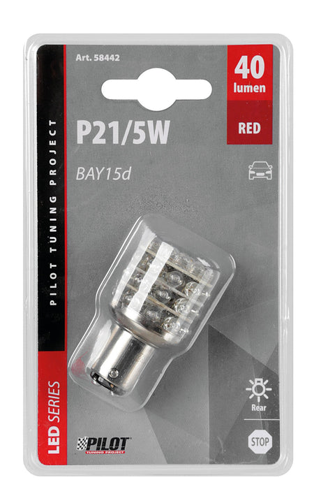 Pilot 12V Lampada Multi-Led 36 Led - (P21/5W) - BAY15d - 1 pz - Scatola - Rosso