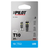 Pilot Hyper-Led 24 8 x3 chips T10 Trifocus W2,1x9,5d 2 pz Bianco Resistenza inc