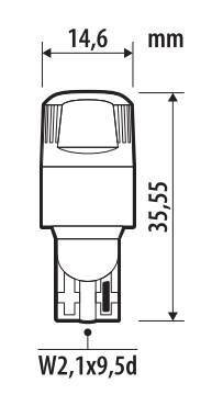 Pilot 12V Ultra-Lumen Series - (W16W) - W2,1x9,5d - 2 pz - Scatola - Bianco - Doppia polarità - Resistenza incorporata