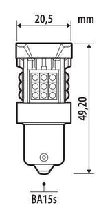Pilot 12/24V Pro-User Series - (P21W) - BA15s - 1 pz - Scatola - Bianco - Doppia polarità - Resistenza incorporata