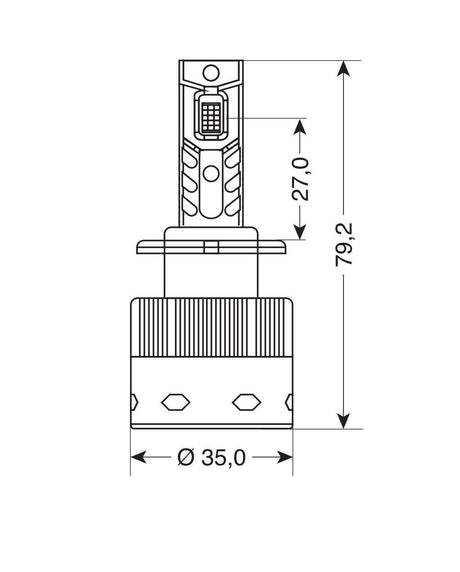 Pilot 12-24V Lampade a Led per conversione fari Xenon - (D4S-D4R) - 35W - 2 pz - Scatola