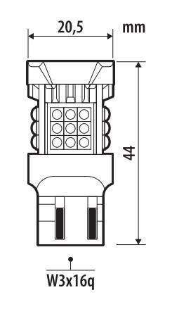 Pilot 12/24V Pro-User Series - (W21/5W) - W3x16q - 1 pz - Scatola - Bianco - Doppia polarità - Resistenza incorporata