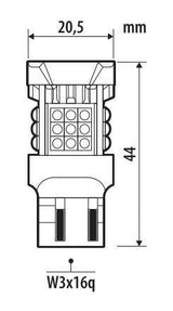 Pilot 12/24V Pro-User Series - (W21/5W) - W3x16q - 1 pz - Scatola - Bianco - Doppia polarità - Resistenza incorporata