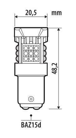 Pilot 12/24V Pro-User Series - (P21/4W) - BAZ15d - 1 pz - Scatola - Bianco - Doppia polarità - Resistenza incorporata