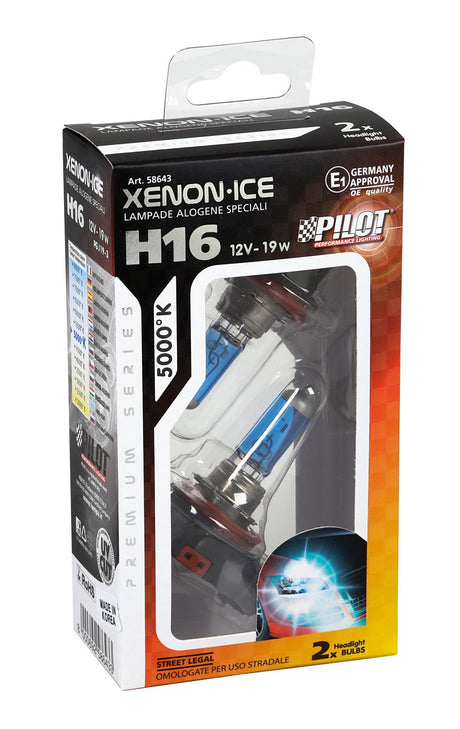 Pilot 12V Lampada alogena Xenon Ice - H16 - 19W - PGJ19-3 - 2 pz - Scatola