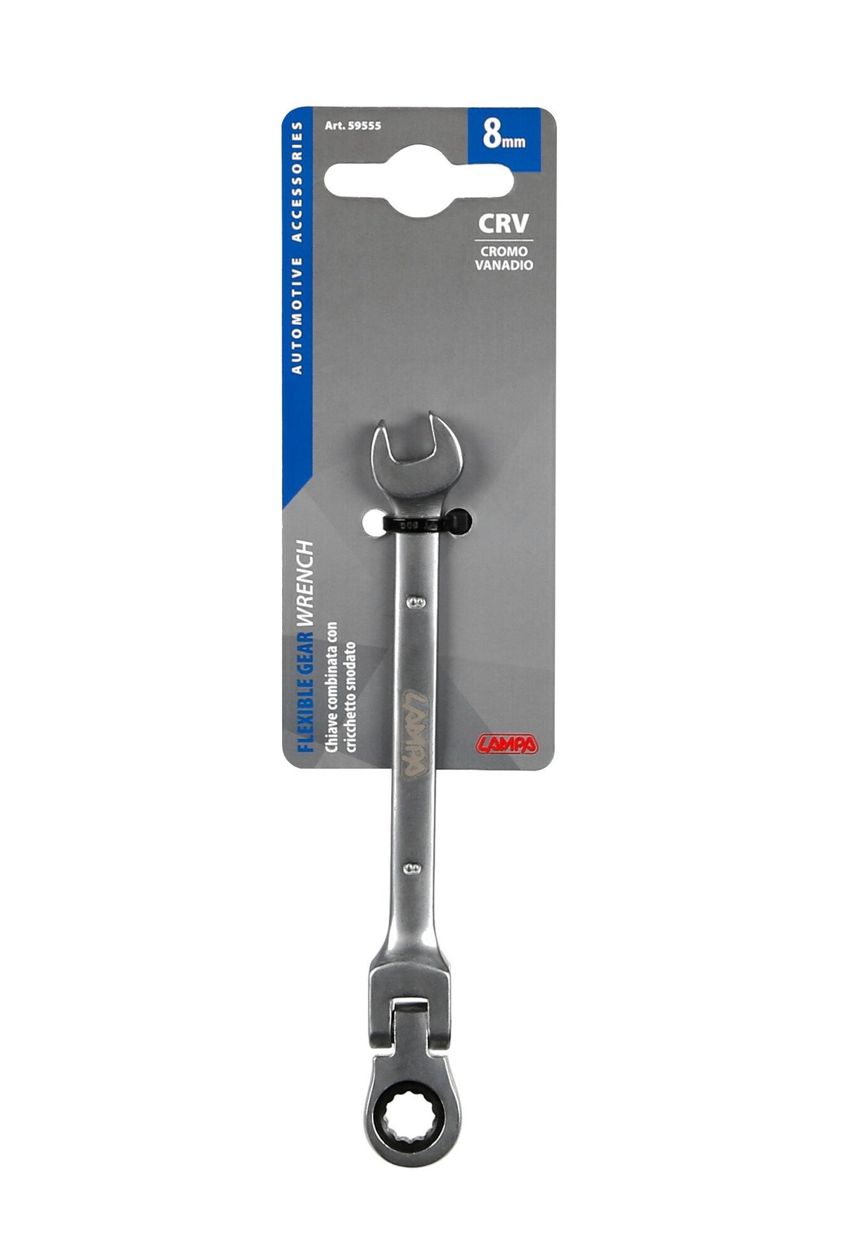 Lampa Chiave combinata con cricchetto snodato - 8 mm 59555