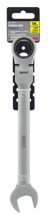 Lampa Chiave combinata con cricchetto snodato - 19 mm 59561