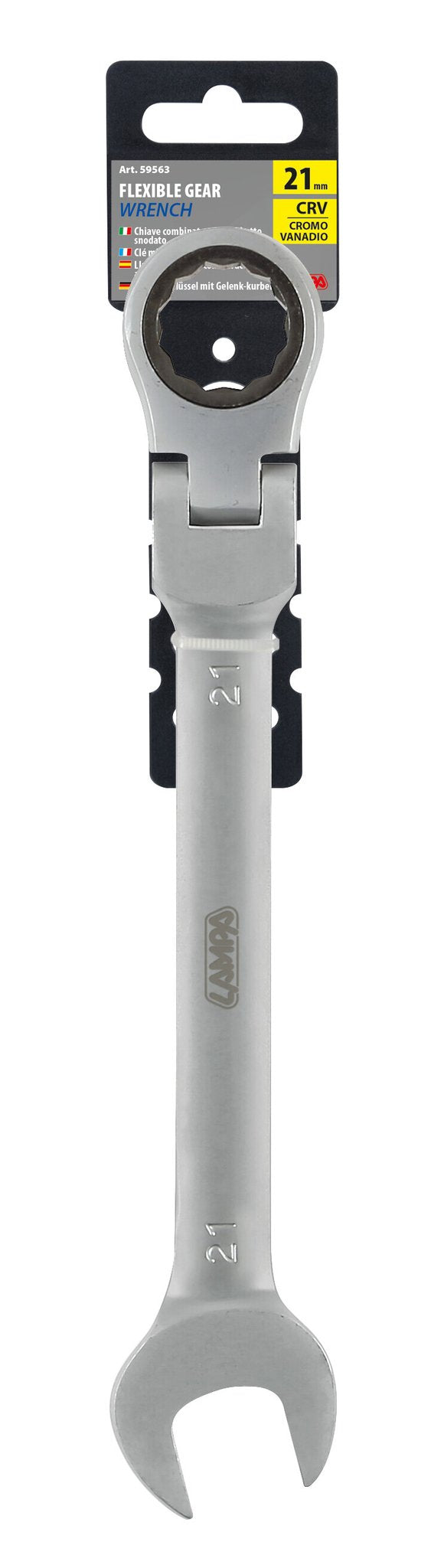 Lampa Chiave combinata con cricchetto snodato - 21 mm 59563