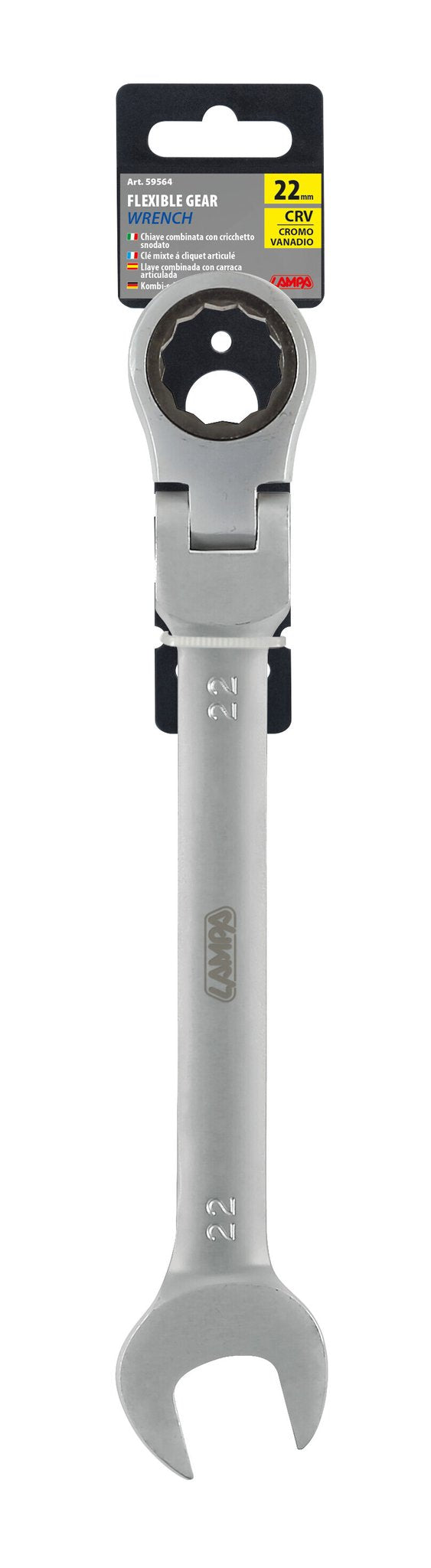Lampa Chiave combinata con cricchetto snodato - 22 mm 59564