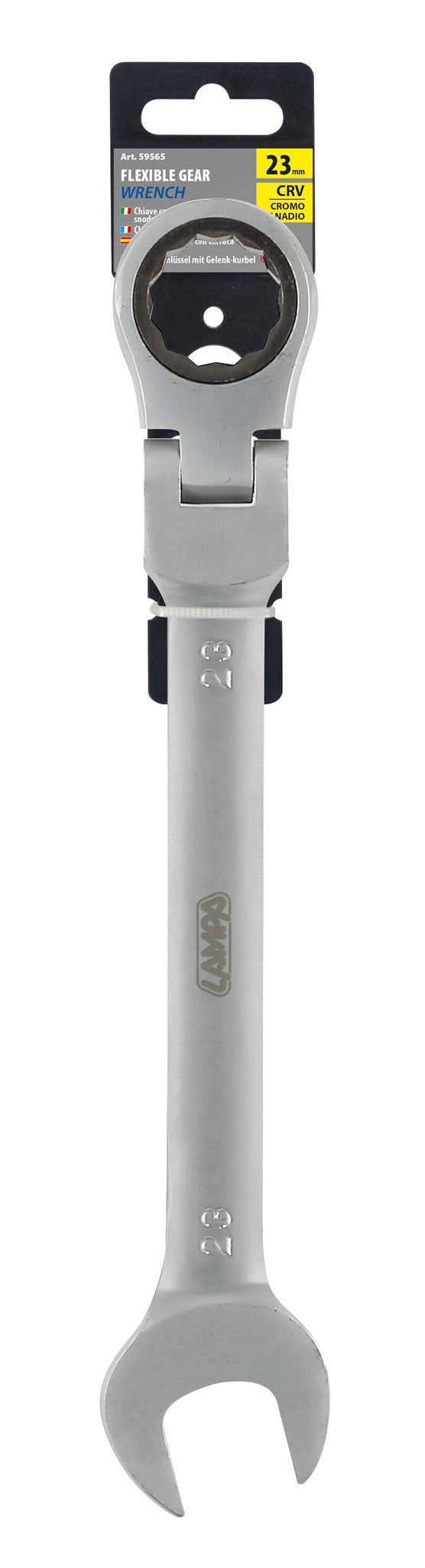 Lampa Chiave combinata con cricchetto snodato - 23 mm 59565