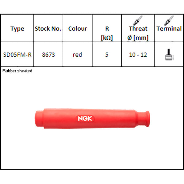 NGK SD05FM-R Attacco Candela Rosso