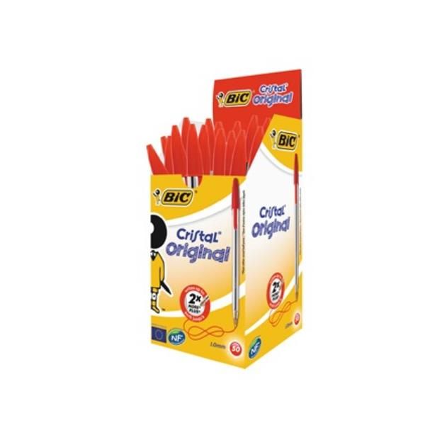 Lampa Bic Cristal Original, penne a sfera, scatola 50 pz - Rosso BIC8373619