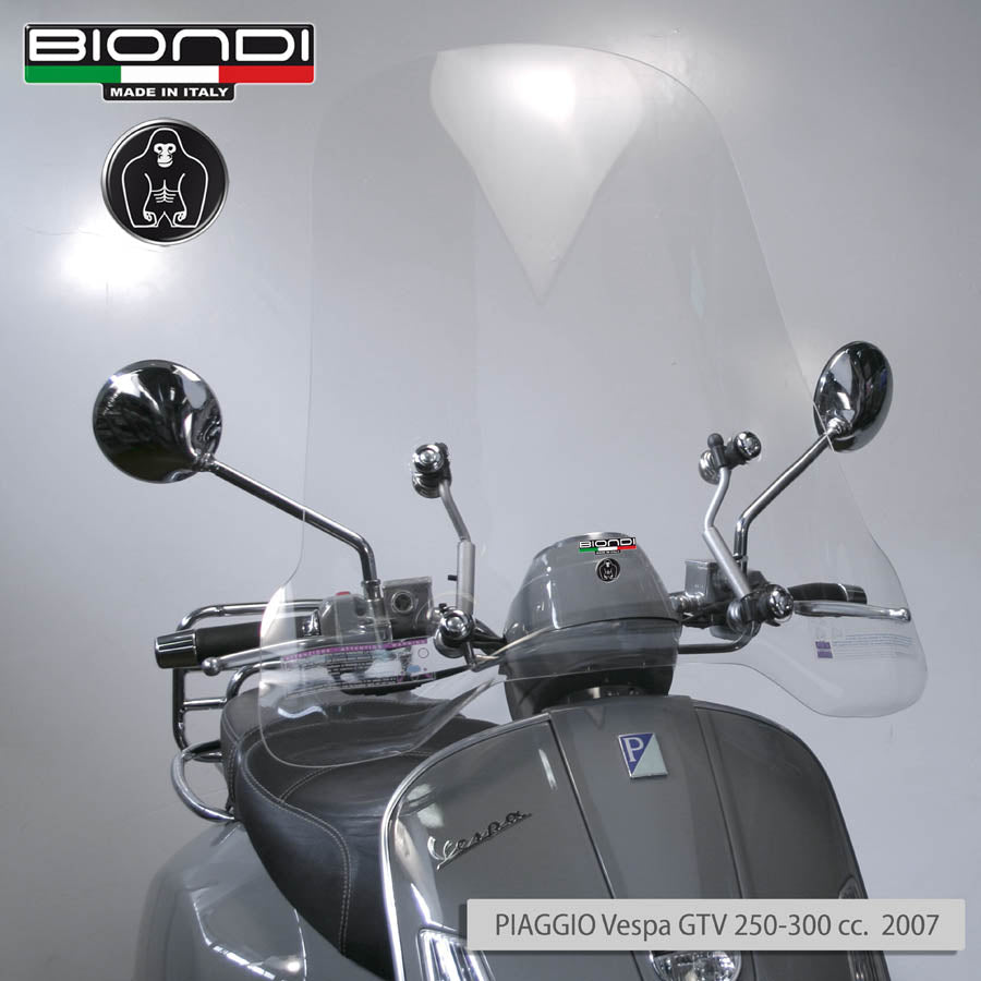 Biondi Parabrezza Club Vespa GTV 300 2023 Trasparente con Attacchi