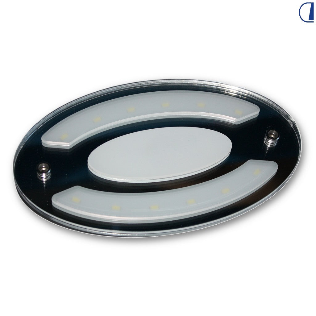 Plafoniera ovale LED 6,3 W 3000 K con luce notturna blu 200x120 mm