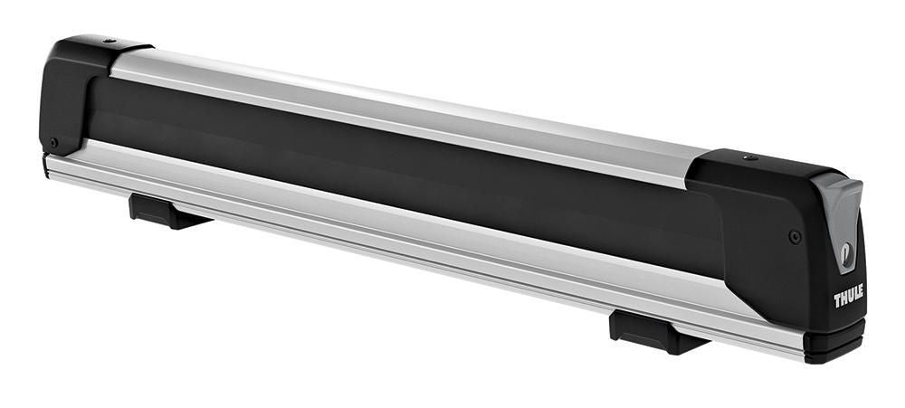 Portaesquís de techo Thule SnowPack Extender para 5 pares, color plateado