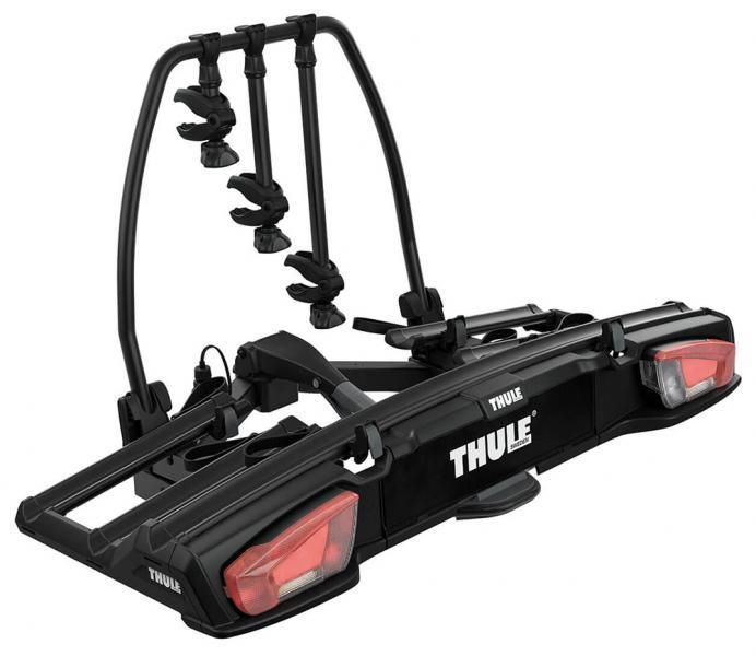 Thule 939001 VeloSpace XT Fahrradträger für 3 Fahrräder zur Anhängerkupplung, 13-polig, schwarz