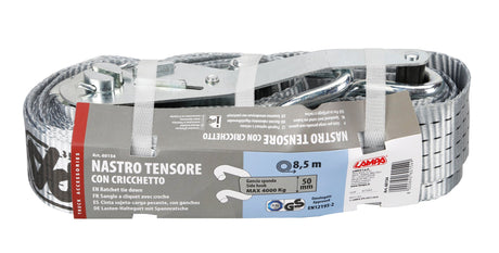 Lampa Nastro tensore con cricchetto - Gancio sponda - 8,5 m 60154
