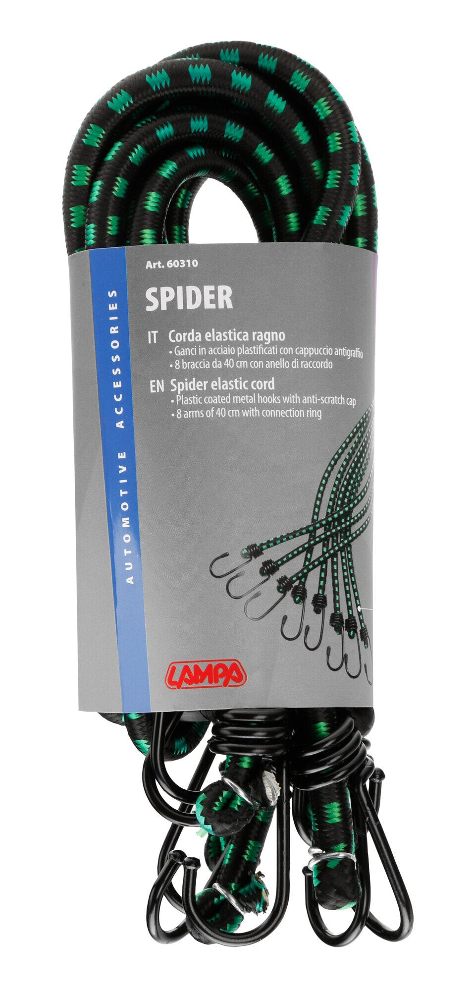 Lampa Corda elastica ragno 8 ganci -  10 mm 60310