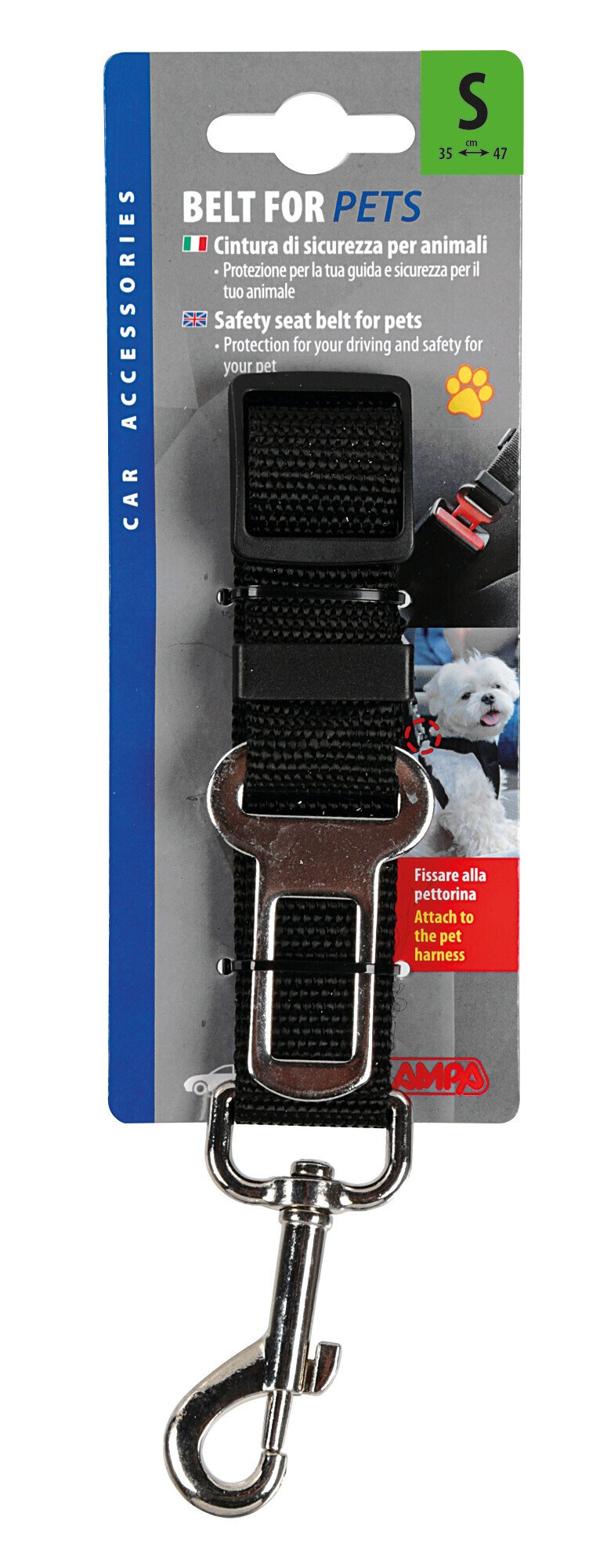 Lampa Sicherheitsgurt für Tiere - S - 35-46 cm