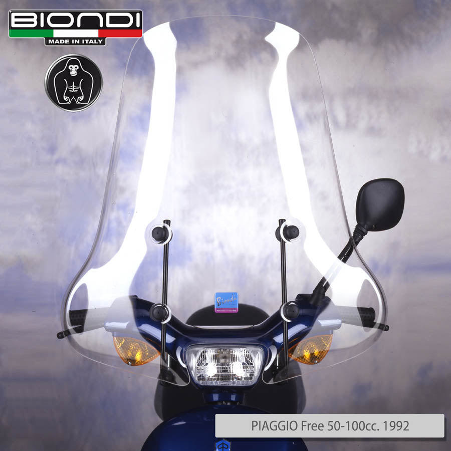 Biondi Parabrezza Mod. Club Schermo Trasparente Piaggio Free 50/100 cc.