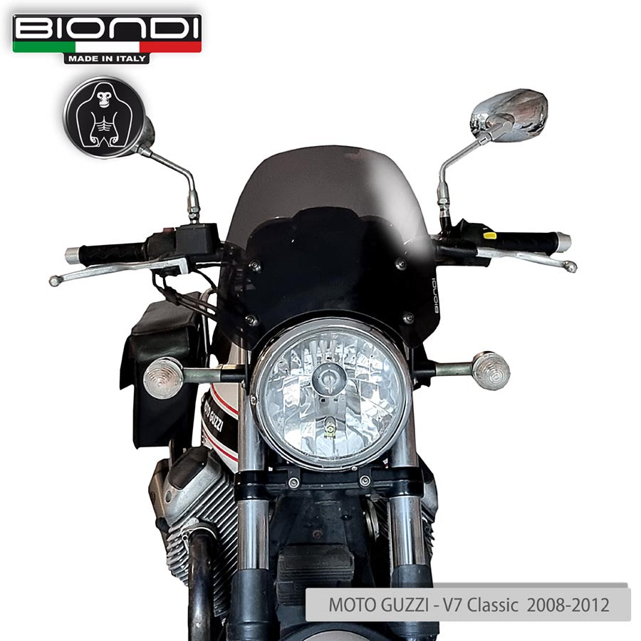 Biondi Cupolino Sport Fumè Scuro con Kit Montaggio - Benelli, Moto Guzzi V7, Triumph Bonneville, Yamaha XSR
