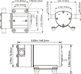 SEAFLO 12V Reversible 8 GPM Selbstansaugende Impeller Marine Bilge-/Ballastpumpe 