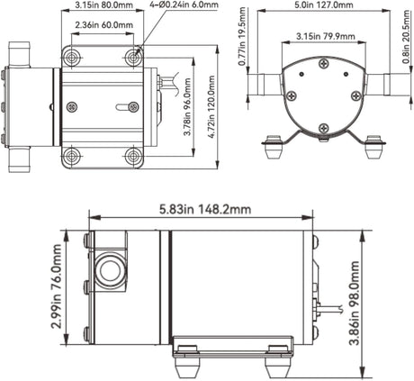 SEAFLO 12V Reversible 8 GPM Selbstansaugende Impeller Marine Bilge-/Ballastpumpe 