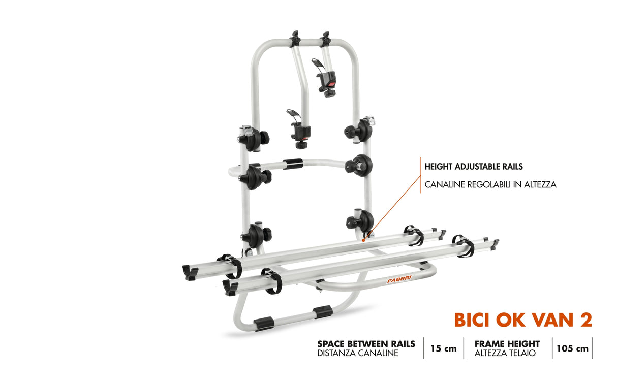 Fabbri BICI OK 3 VAN - Portabicicletas trasero para FURGONETA (2-3 bicicletas) 6201811