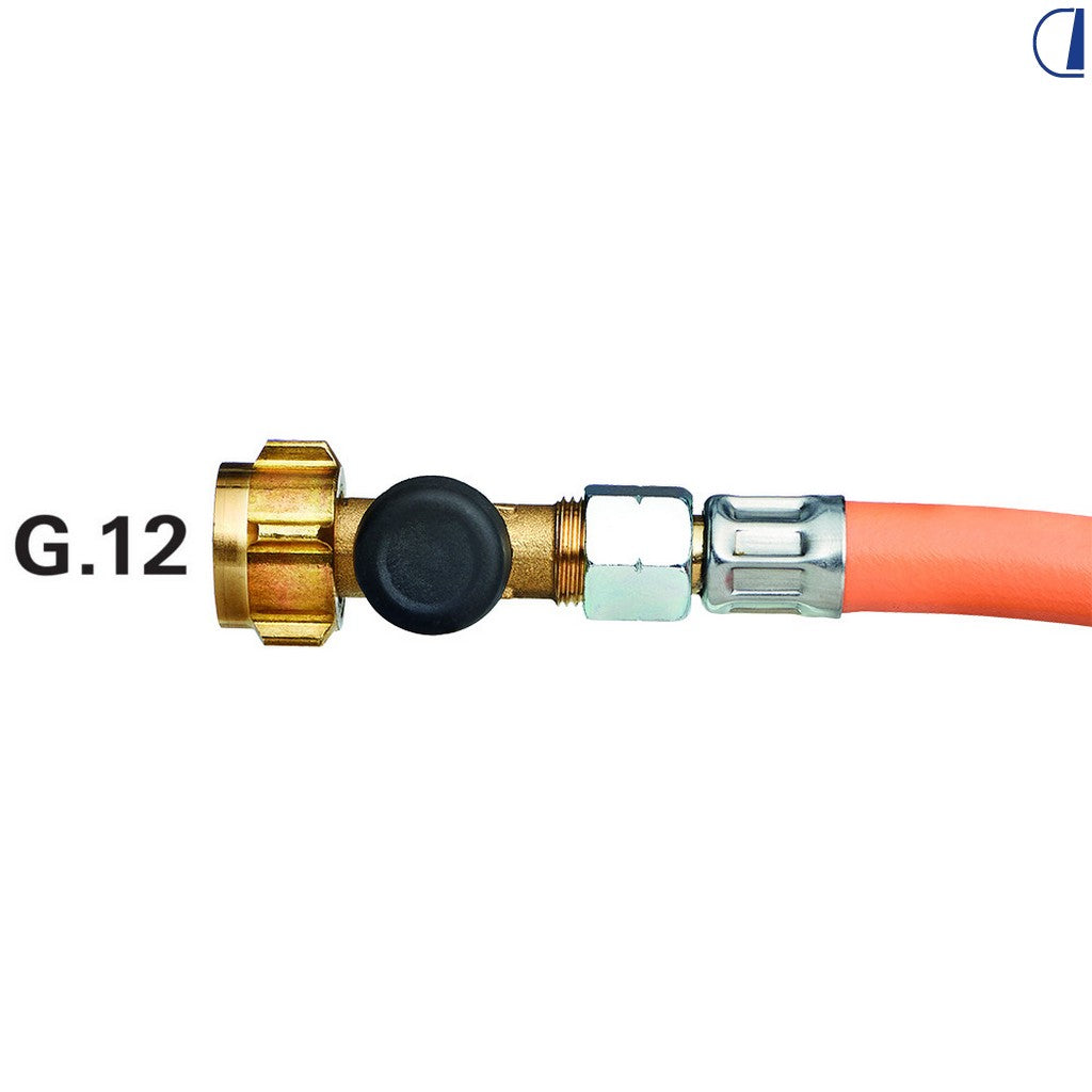 GOK Tubo gas alta pressione 450 mm con security attacco G.12 DE