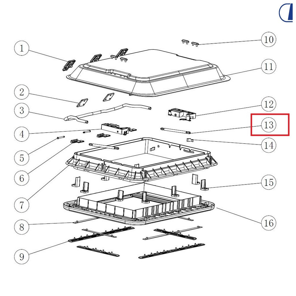 Pistone supporto apertura per oblò Di-Tec 700x500