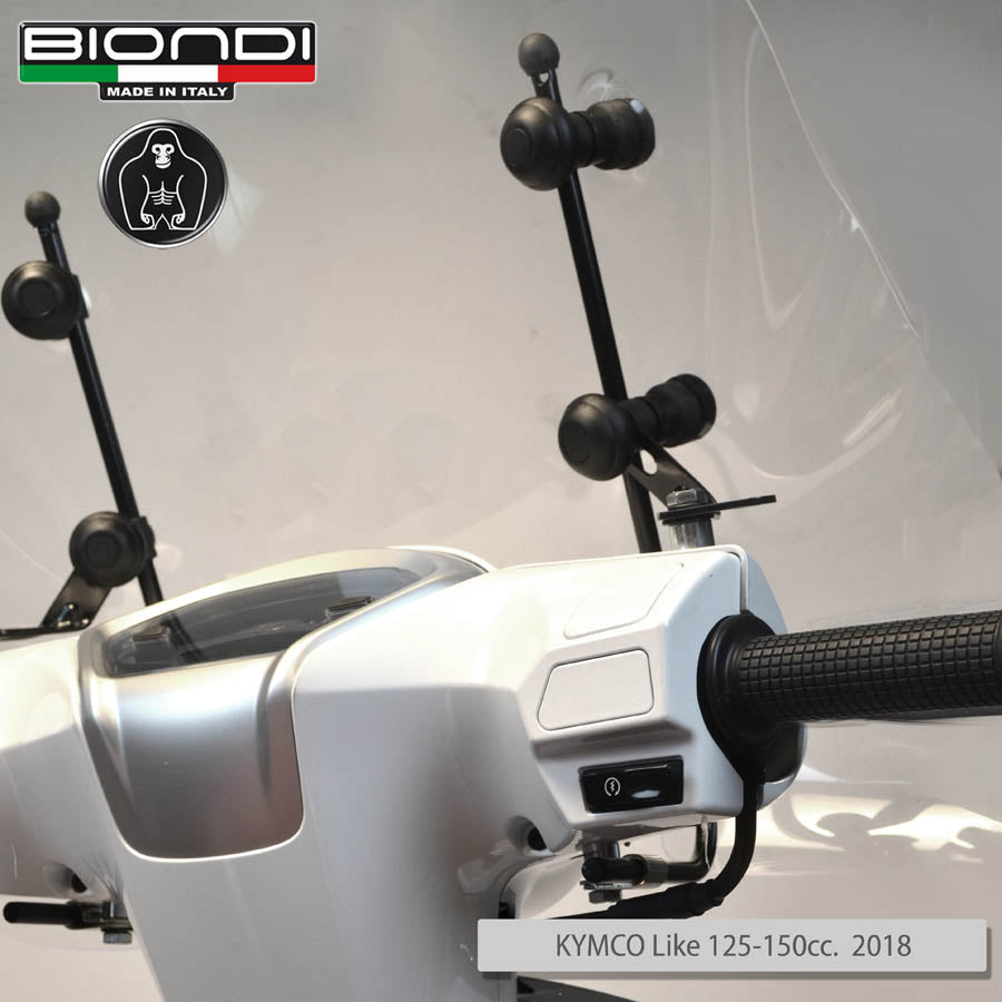 Biondi Windschutzscheiben-Halterungssatz für KYMCO Like 50/125/150/200 ccm.