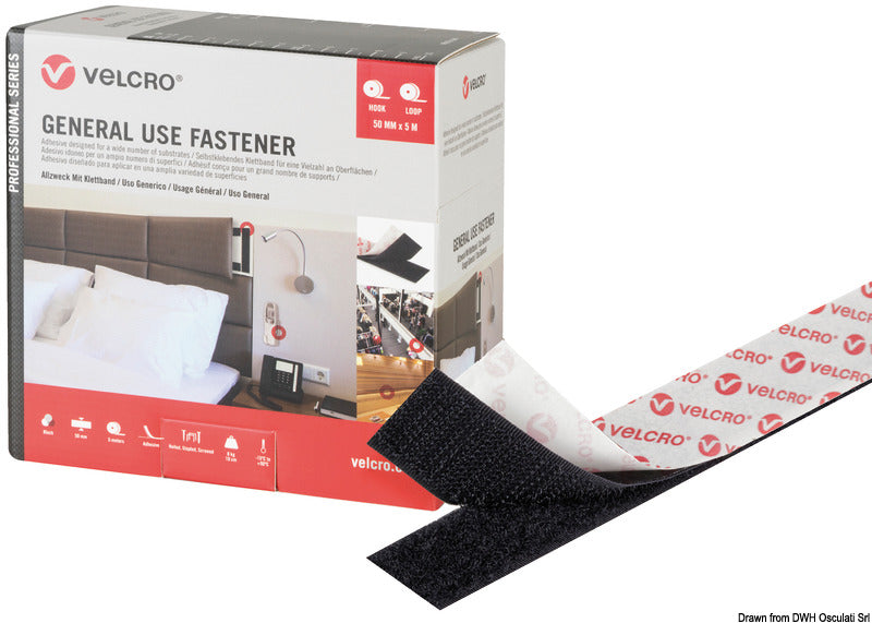 Velcro VELCRO Brand GENERAL USE 5 m x 50 mm nero