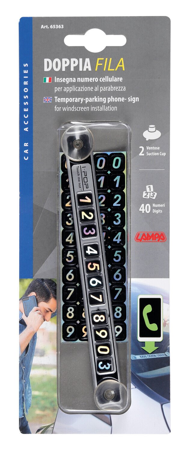 Lampa Doppia Fila, insegna numero cellulare 65363