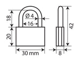 Lampa Basic Vorhängeschloss aus Messing 30 mm