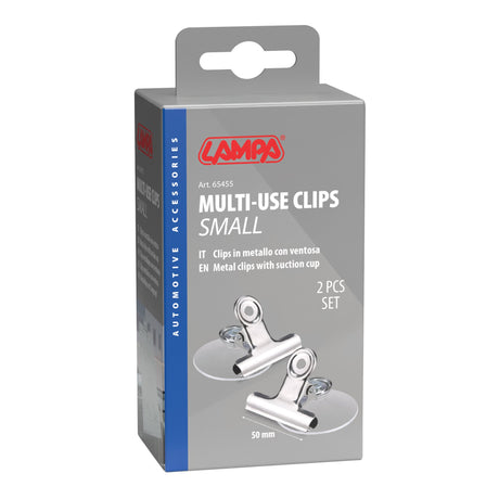 Lampa Set 2 clips in metallo con ventosa - S - 50 mm 65455