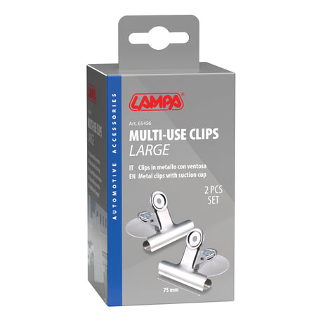 Lampa Set 2 clips in metallo con ventosa - L - 75 mm 65456