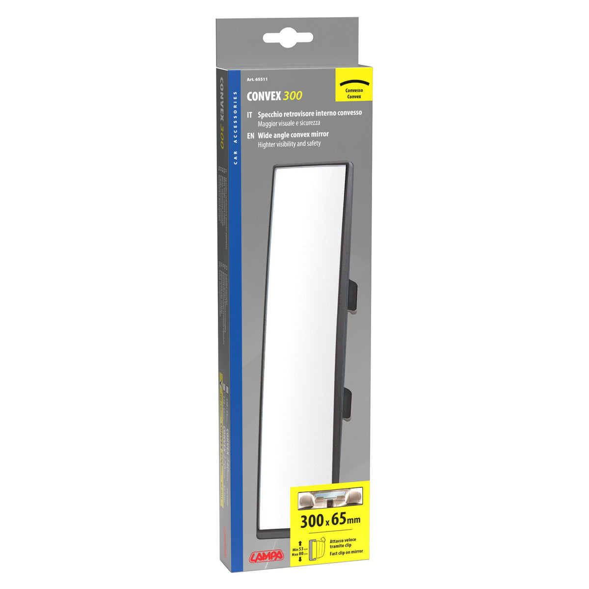 Lampa Convex 300, specchietto retrovisore convesso - 300x65 mm 65511