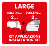 Clear-View, set 4 pellicole adesive con nano-tecnologia idrofobica L 150x100 mm 65569