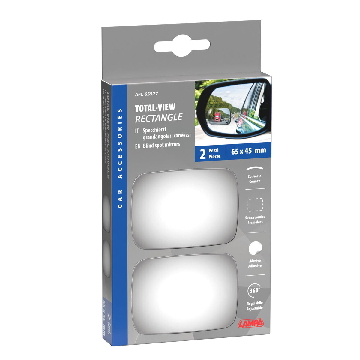 Lampa Total-View Rectangle, specchietti grandangolari convessi 65577