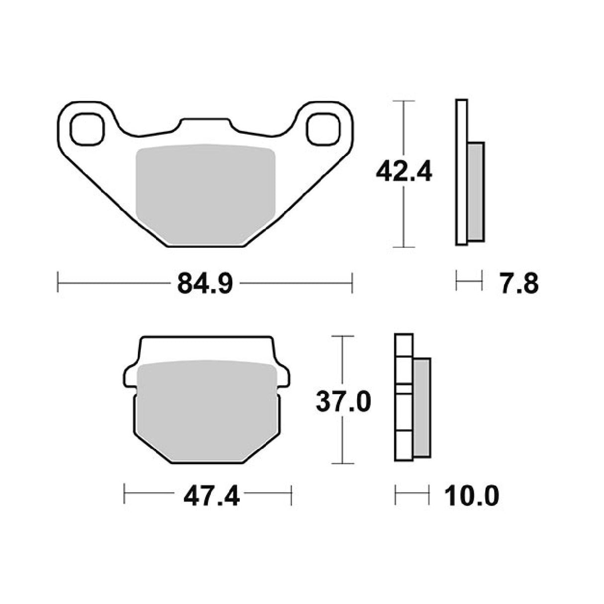 SBS 102HM Pastiglie freno ADLY Noble 2T 50 CC 06/>