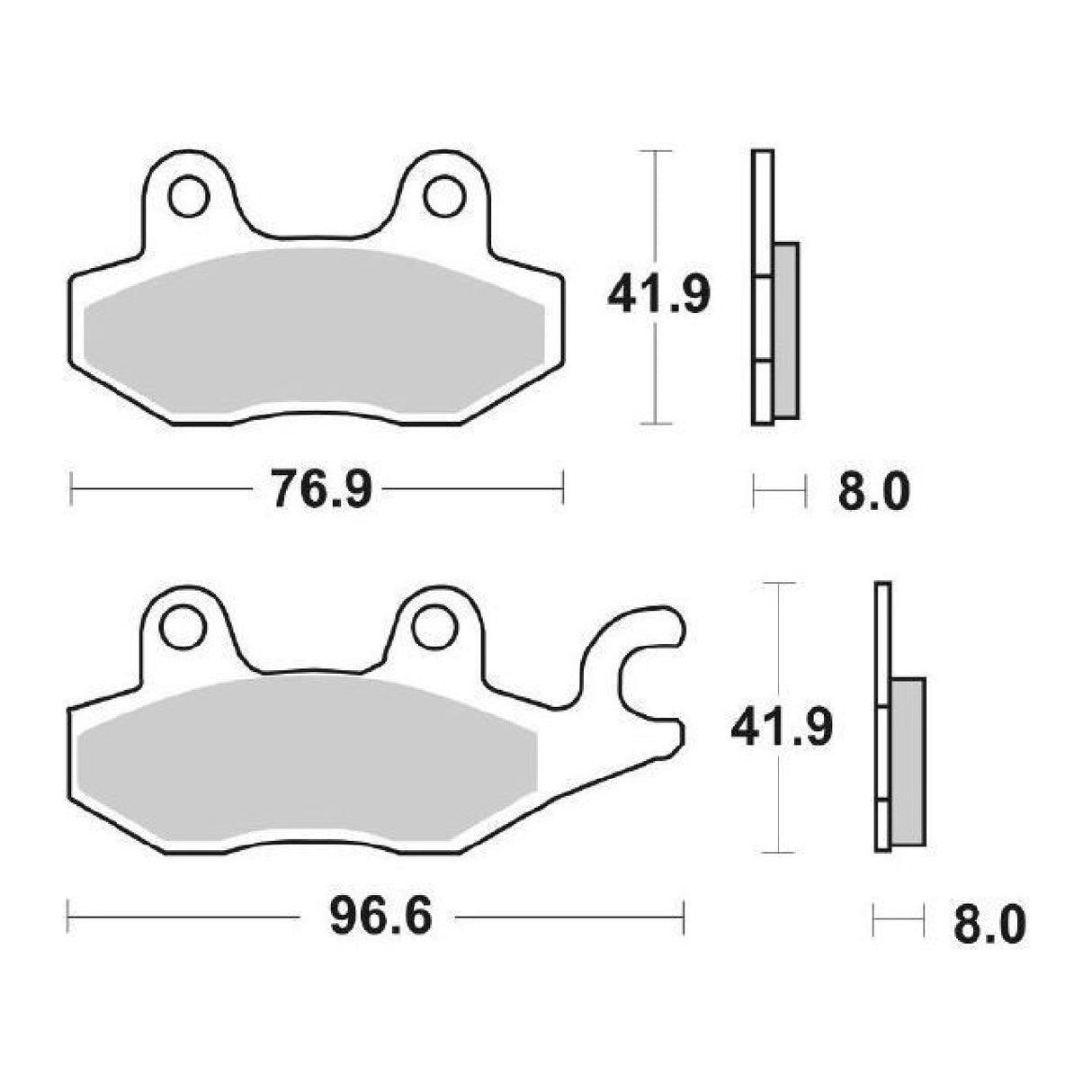 SBS 134HF Bremsbeläge für KYMCO People S 250 cm³ 06/08