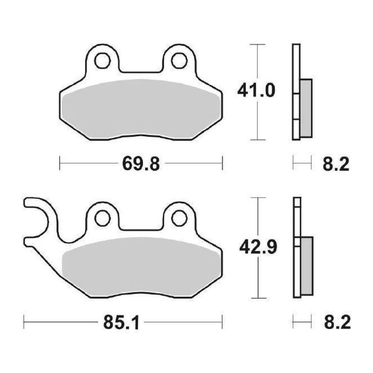 SBS 140CT Bremsbeläge ADIVA AD E3 / AD Cabrio LE E3 (SYM) 125 cm³ 09/11