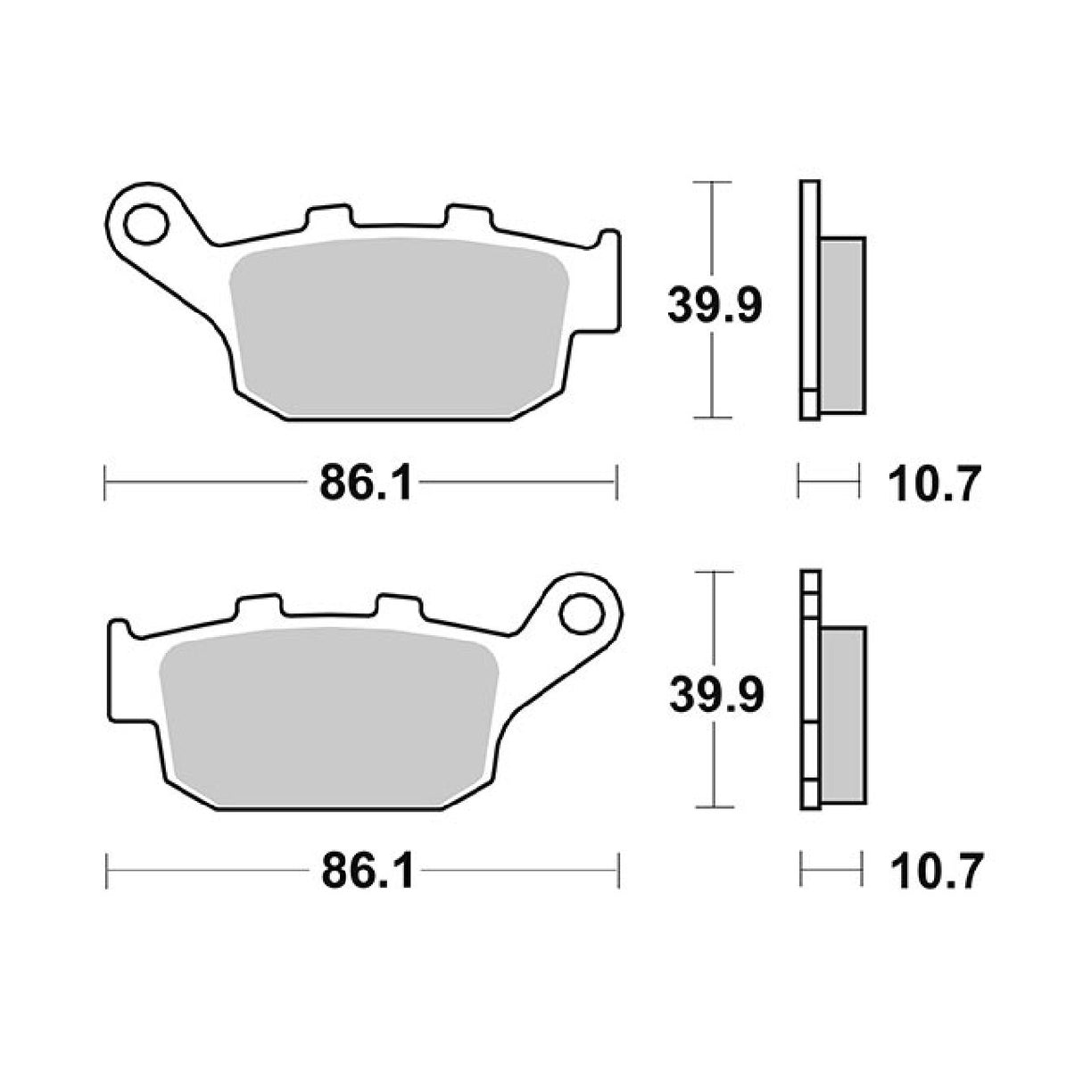 SBS 161HM Pastiglie freno HONDA FES Pantheon 4T (JF12) 125 CC 03/06