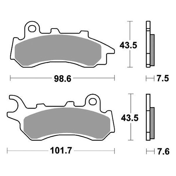 SBS 233ST Bremsbeläge für HONDA SH MODE (ANC125)(JF71A/JK01A) cc 2020 2021