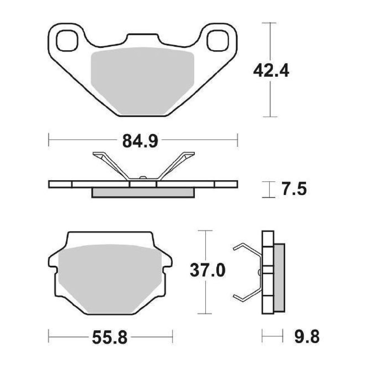 SBS 692HF Brake Pads KTM MX 2T 125 CC 88/93