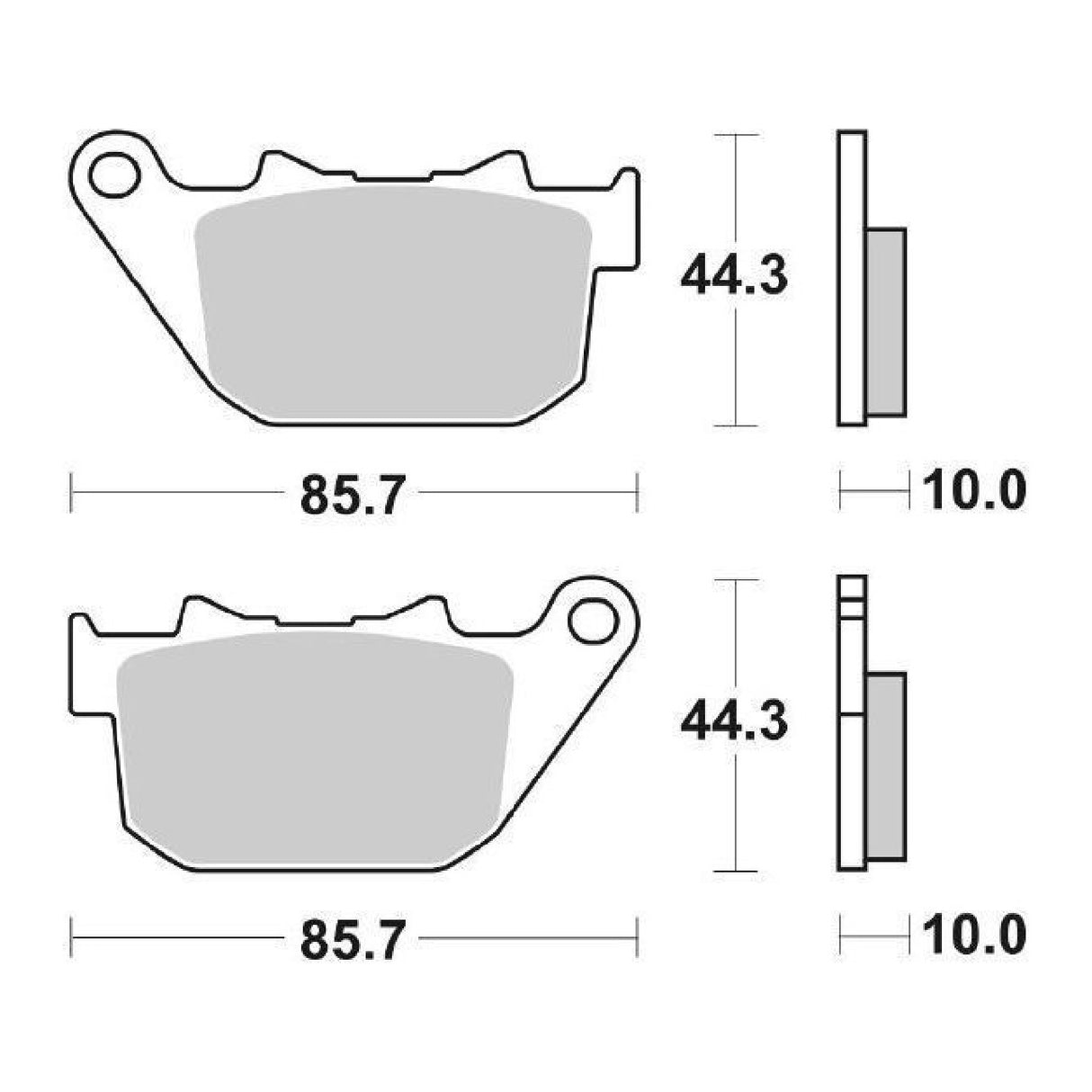 SBS 808LS Pastiglie freno posteriori HARLEY DAVIDSON XL Sportster 883 CC 04/09