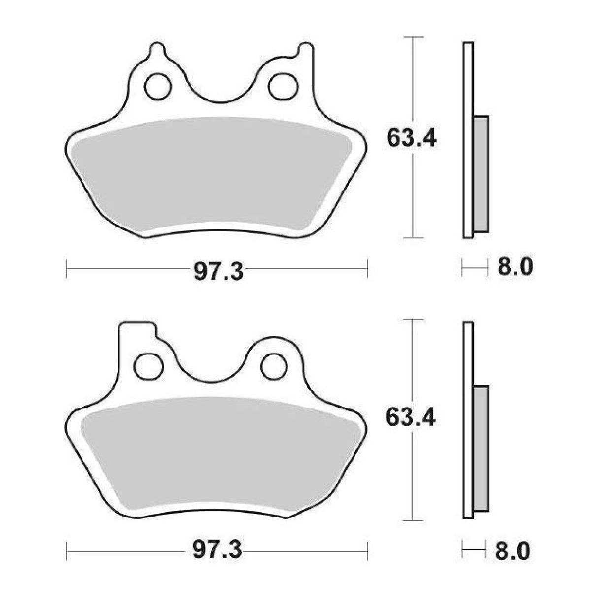 SBS 826HS Pastiglie freno anteriori HARLEY DAVIDSON XL Sportster 883 CC 00/03