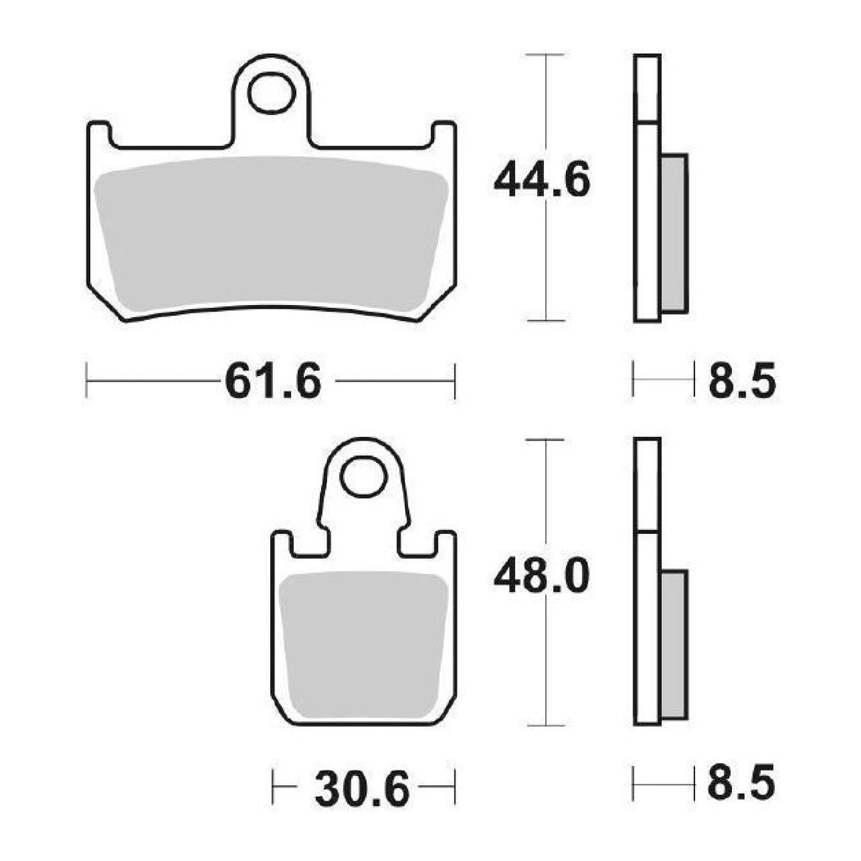 SBS 839HS Set 4 Pastiglie Freno YAMAHA YZF R1 (RN191/192)(4C8) 1000 CC 07/08