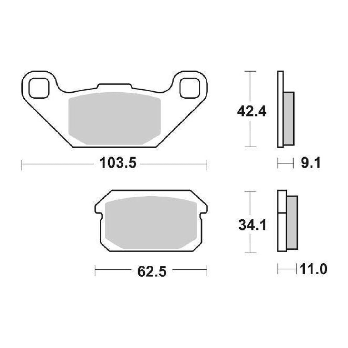 SBS 848SI Pastiglie freno ADLY Sentinel 4T 220 CC 07/>