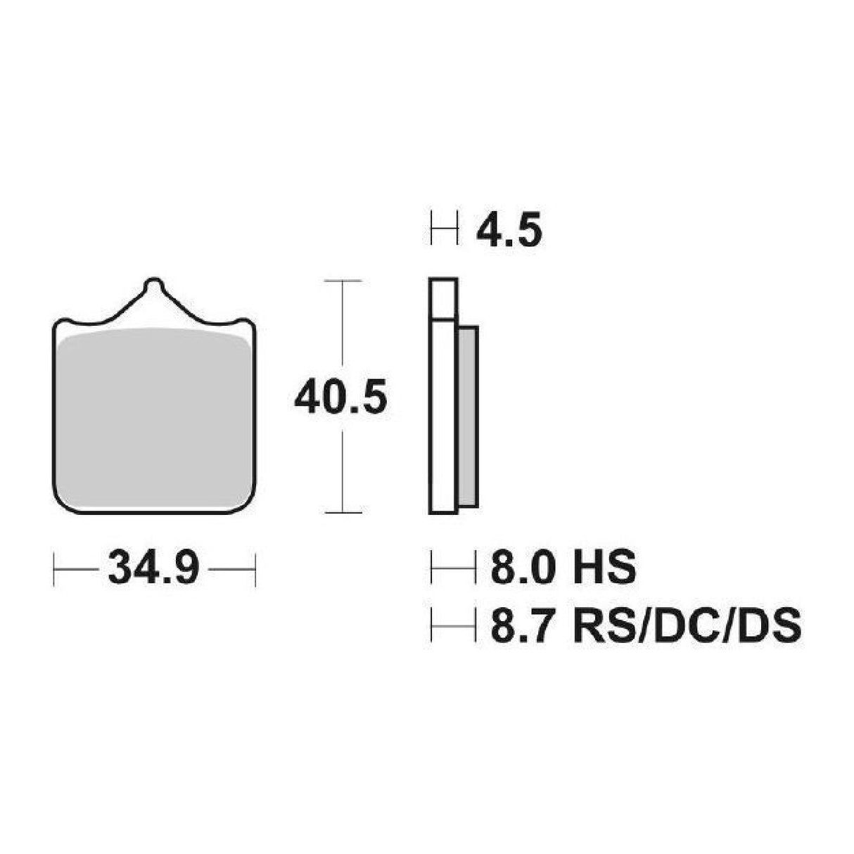 SBS 870DS Set 4 Pastiglie Freno Racing anteriori BMW S R (K47) 1000 CC 14/18